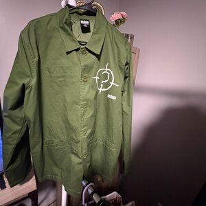 Batman Olive Green Button-Up Jacket